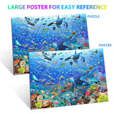 Puzzles for Kids Ages 4-8 6-8 8-10 Year Old - Underwater Scene - 100 Pieces Jigsaw Puzzle for Kids Learning Educational Puzzles for Boys Girls (with Sturdy Box) OSBOO