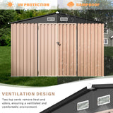 8x10 FT Metal Storage Sheds Outdoor, Metal Yard Sheds Garden Shed Kit, Tool Shed with Lockable Door, Utility Sheds Buildings with Air Vent for Backyard Garden Patio Lawn Reljofum