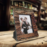 IKEREE 5x7 Rustic Farmhouse Distressed Picture Frame Made of Solid Wood and Real Bark for Table Top Display and Wall Mounting… IKEREE