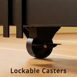 LIKIMIO Daybed with Trundle, Sturdy Metal Full Size Bed Frame with Upholstered Headboard and Charging Station for Living Room, Bedroom and Guest Room, Black LIKIMIO