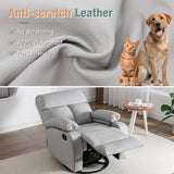 hzlagm Swivel Rocker Recliner, Rocking Recliner Chair, Small Rocker Recliners for Small Spaces, Living Room, Bedroom, Nursery, RV, Light Grey hzlagm