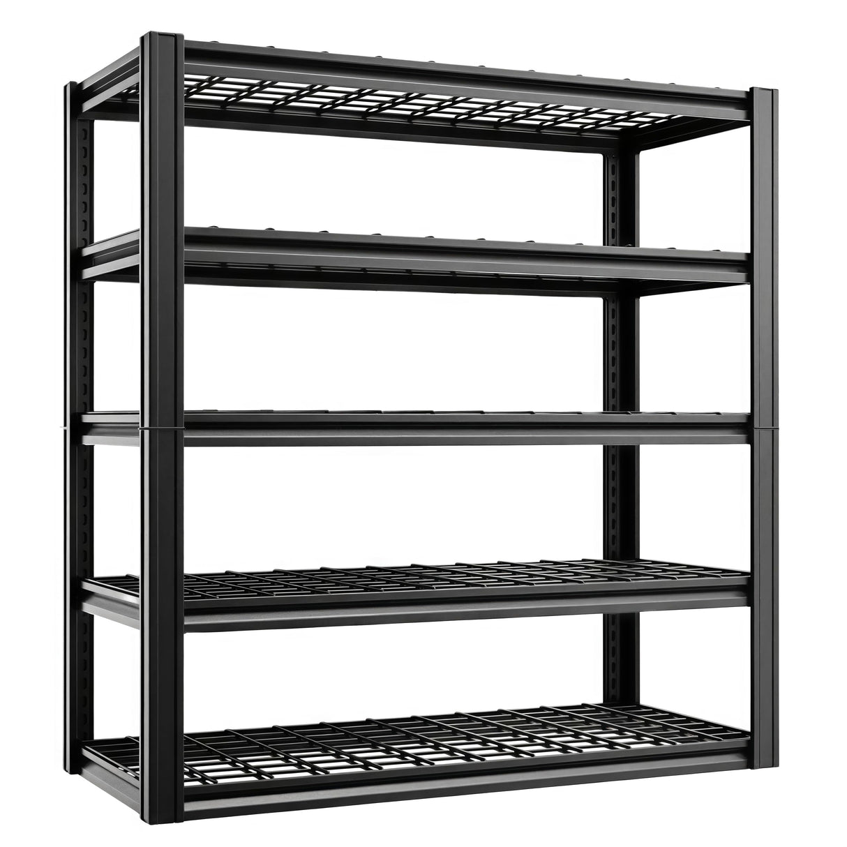 LI JIU HOME 5 Tier Metal Shelving Unit, Adjustable Storage Shelves, 84" H x 47" W x 24" D Heavy Duty Garage Shelves for Warehouse, Basement, Kitchen, Pantry, Living Room, Black LI JIU HOME