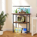 Snughome 10-30 Gallon Fish Tank Stand, Aquarium Stand 2-Tier Storage Shelves, Heavy Duty Terrarium Stand for Home Office Fish Tank Shelf, 30" L x 11.8" W x 30.7" H, Rustic Brown Snughome
