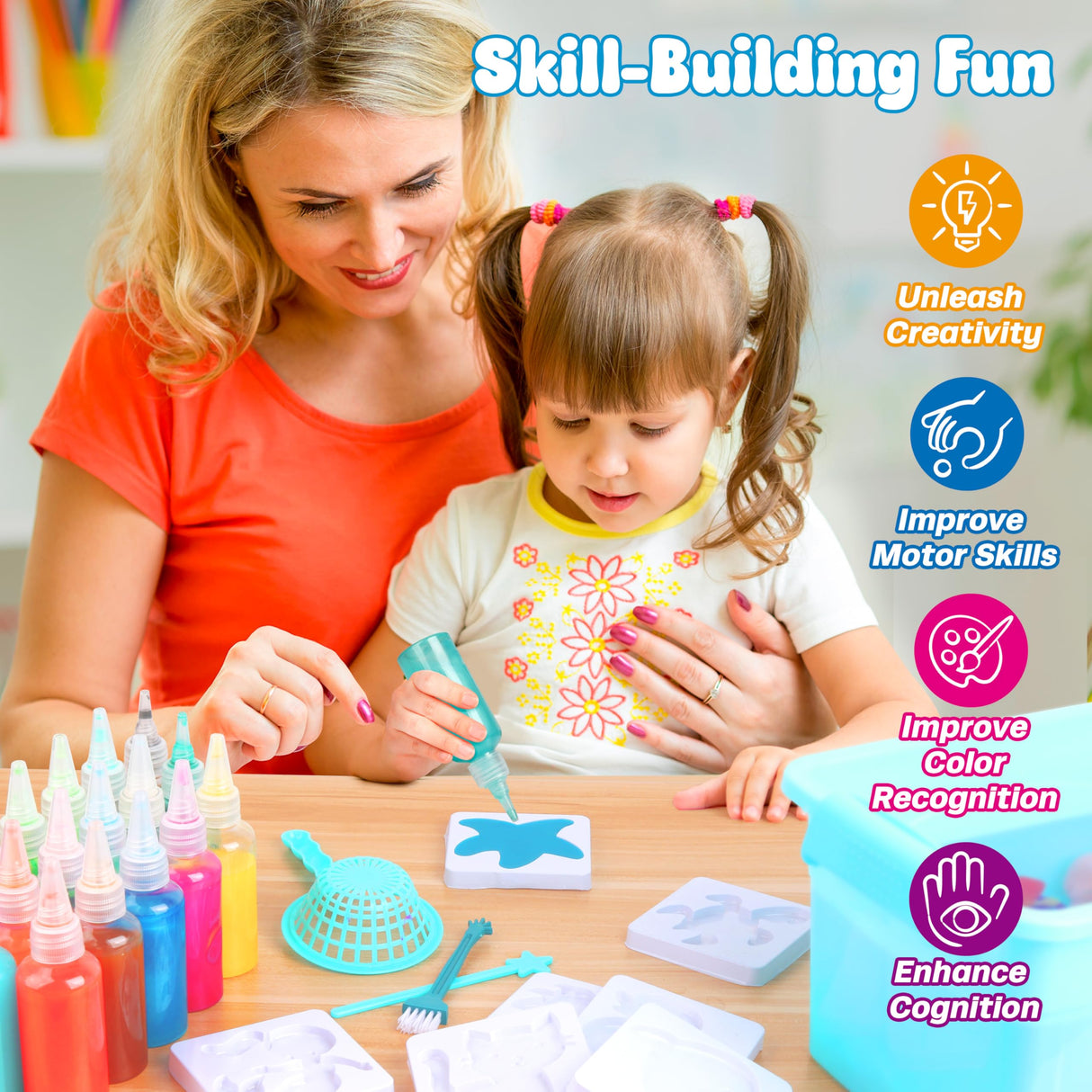 Mocoosy 20 Colors Magic Water Gel Kit for Kids, Aqua Fairy Water Elf Toy Kit with 20 Magic Gels & 16 Squishy Maker Molds, Squishy Making Kit Water Pets DIY STEM Toy Crafts Gifts for Boys Girls Mocoosy