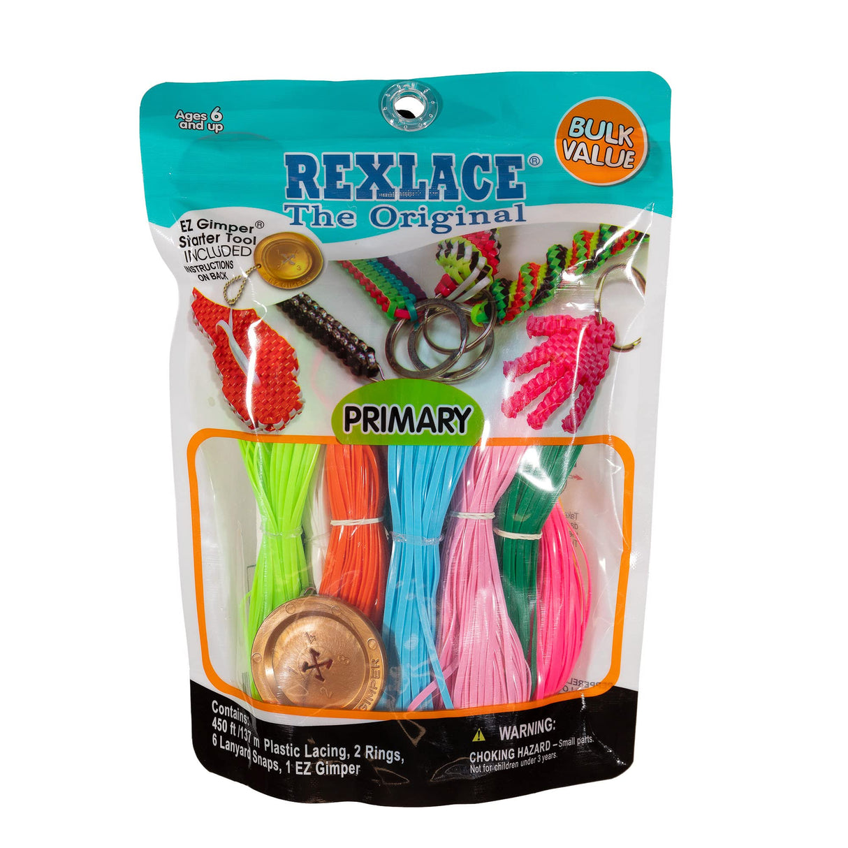 Pepperell Rexlace Cord 450 FT 2 Rings 6 Lanyard Snaps EZ Gimper Beading Line Kit - Primary Craft County