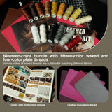 ESMING Leather Tooling Kit Craft Tools Leather Working Kit with Cutting Mats Crafts Enthusiast Professional Tool Set Custom Handbag Engraving Punching Sewing Stamping Sanding Tools ESMING