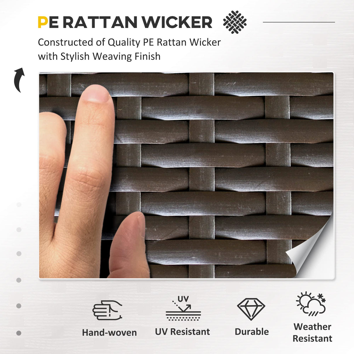 Outsunny 7 Piece Outdoor Patio Furniture Set, PE Rattan Wicker Sectional Sofa Set with Couch Cushions, Throw Pillows and Coffee Table, Orange, Cream Outsunny