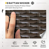 Outsunny 7 Piece Outdoor Patio Furniture Set, PE Rattan Wicker Sectional Sofa Set with Couch Cushions, Throw Pillows and Coffee Table, Orange, Cream Outsunny