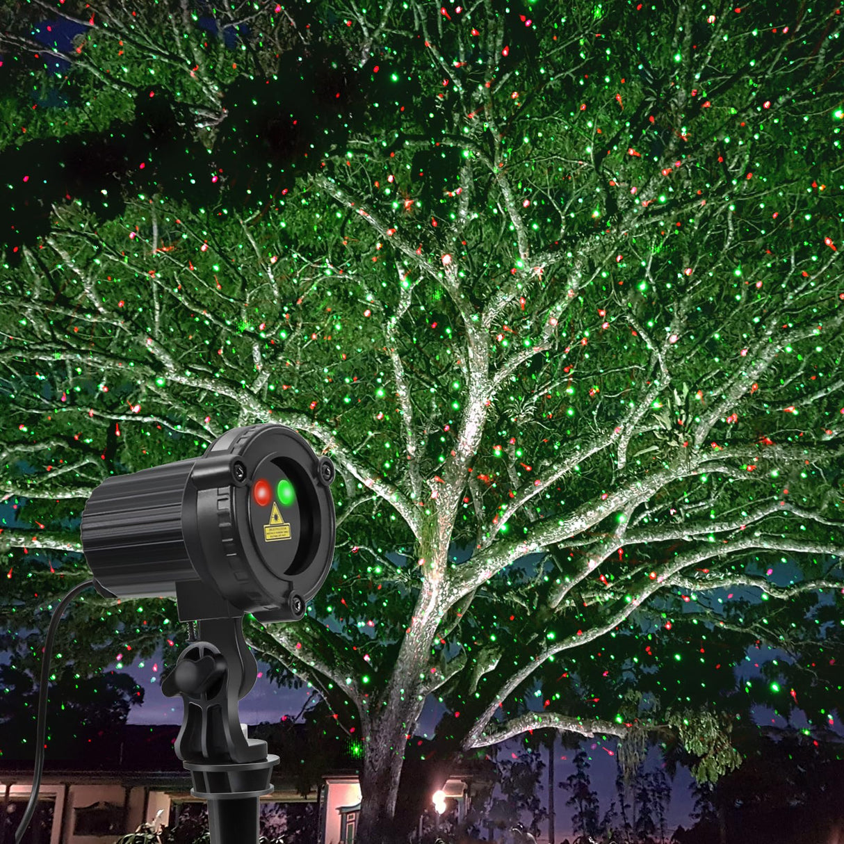 SUNFUCAN Laser Christmas Projector Lights Outdoor, Outdoor Garden Laser Lights, Landscape Lights with Red and Green Stars, IP65 Waterproof,Cold Resistant. Suitable for Holiday, Party, Garden Decorati SUNFUCAN