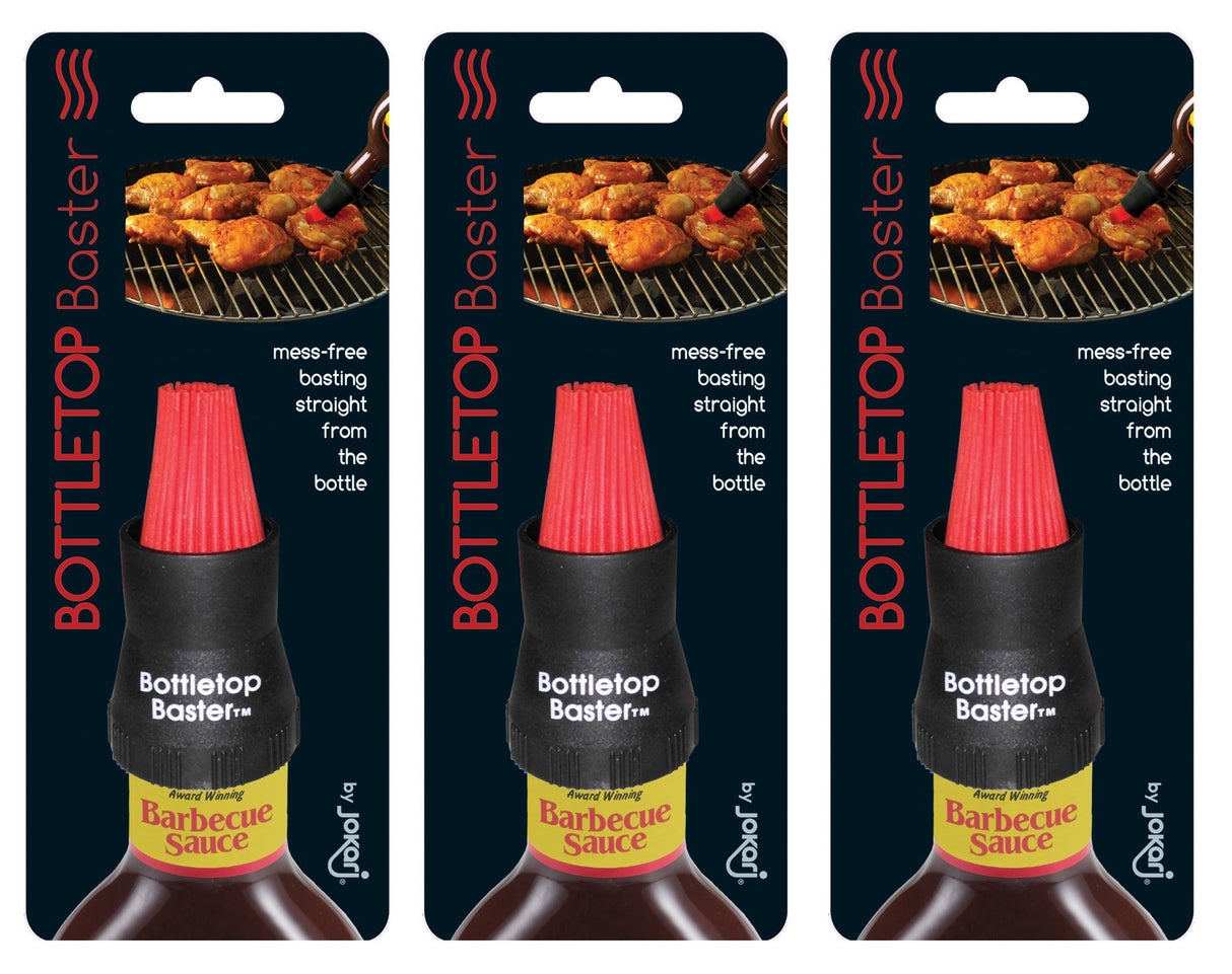 Jokari Crazy But It Works Silicone Bottletop BBQ Baster, Black, 3-Pack Jokari