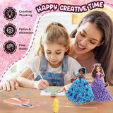 Poke Art Princess Kit Gift 10 Pcs Set,Crafts For Kids Ages 4-8, Diy Craft Kits With & Arts And Crafts For Kids.4, 5, 6, 7, 8, 9,10 Christmas Thanksgiving Birthday Gift Stitch Gifts For Girls R RUCKERCO