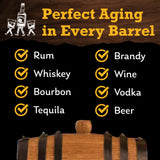 Red Head Barrels - 2 L Premium Distillery-Grade Oak Barrels for Aging Whiskey, Rum, and More, Ideal for Whiskey Barrel or Wine Barrel, American Charred Oak Barrel with 12-Page Cocktail Recipe Booklet Red Head Barrels