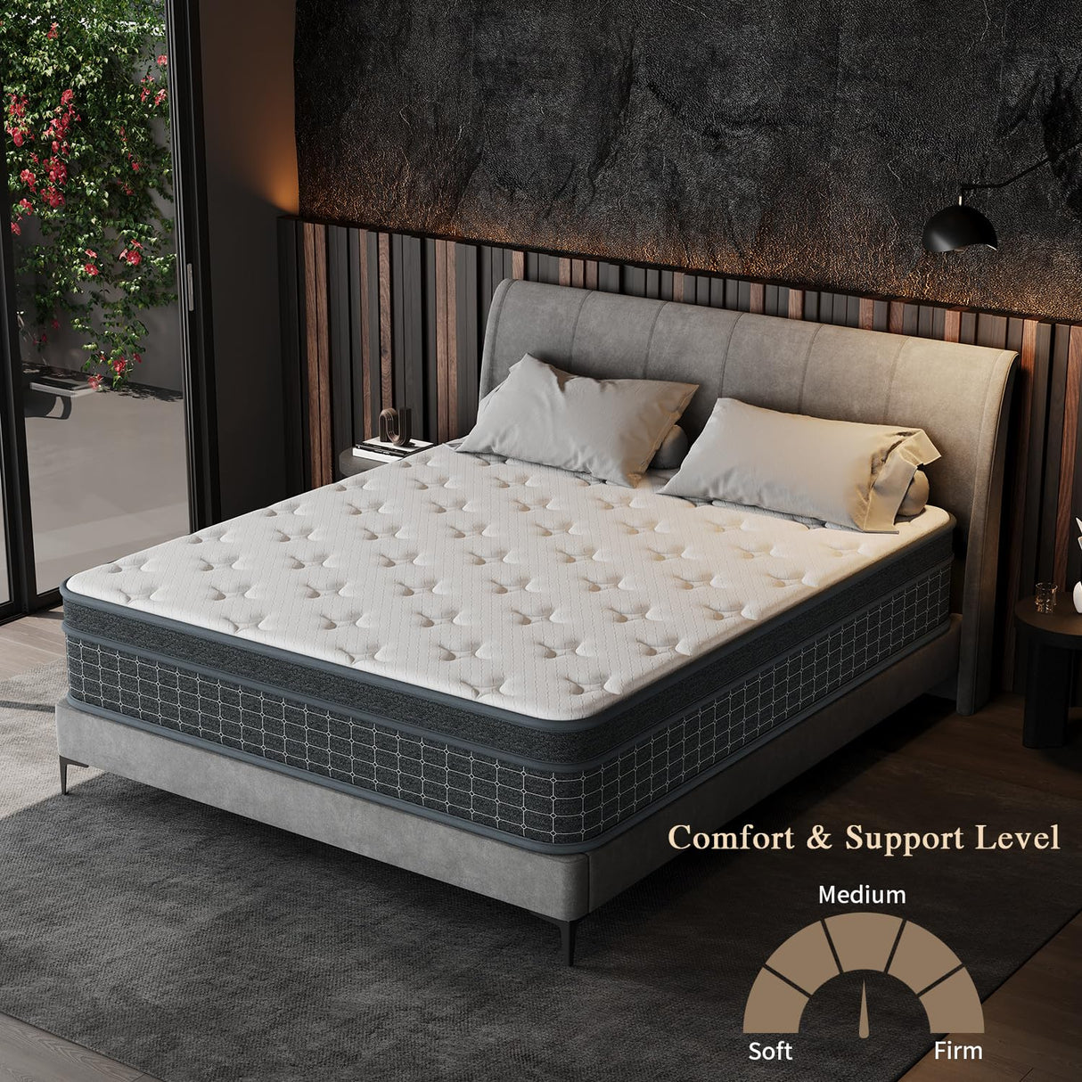 UMN Twin Mattress, 10 Inch Twin Size Mattresses in a Box, Individually Pocketed Springs, Pressure Relief, Motion Isolation, Provides Support, CertiPUR-US Certified, Medium Firm UMN