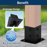 Pergola Bracket Kit 4x4, Including 1 Wall Base, 1 105 ° 4-Way and 1 Bases, 1 Set of Wall Mounted 15° Pitched Roof Mounting Kit for Extension, for Shading Facilities Attached to Walls or Eaves MEWSDEN