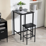 Finnhomy Rustic Black High Top Bar Table – 23.6" Square Cocktail Table for Small Spaces Finnhomy