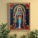 WGSMGL Virgin Mary Diamond Art Painting Kits for Adults, Religious 5D Diamond Painting for Beginners, DIY Full Drill Paint with Diamond, Home Wall Decor 12 x 16 Inch WGSMGL