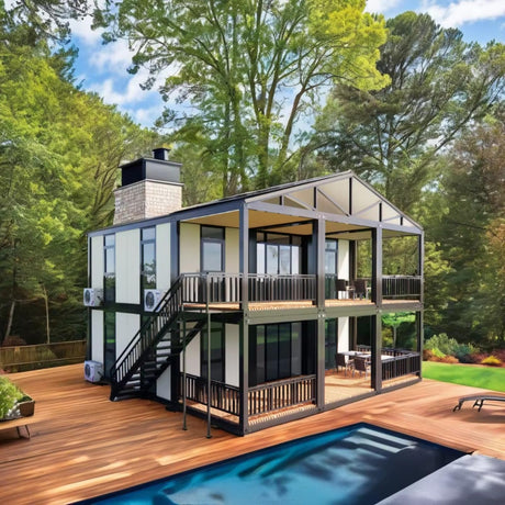 Tiny Homes for Sale Prefab Expandable Container Houses to Live in for Adults Double Layer 20ft Mobile Modular Home with 2-5 Bedrooms, 1 Fully Equipped Bathroom & Kitchen Generic