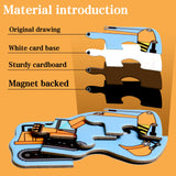Magnetic Puzzles for Kids Ages 1-3, Travel Toddler Puzzles Ages 2-4 Year, Excavator Refrigerator Magnet for Kids Learning Gift for Road Trip QimuMku