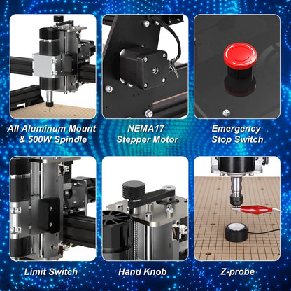 500W CNC Router Machine, 4540 CNC Machine for Metal, 3-Axis Stainless Steel Engraving Milling Machine for Carving Cutting Wood Acrylic PCB MDF Nylon, Working Area 430x390x90mm (16.9x15.4x3.5” - WoodArtSupply