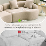 110'' Modern Curved Sofa Sectional, Arc 4-Seater Foam Couch Compressed in-a-Box, Boneless Cloud Couch with Extra-Deep-Wide Seats in Comfortable Chenille, No Assembly, Apricot Taupe Olodumare