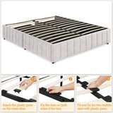 Yaheetech Upholstered Queen Bed Frame with 4 Storage Drawers and Modern Design Yaheetech