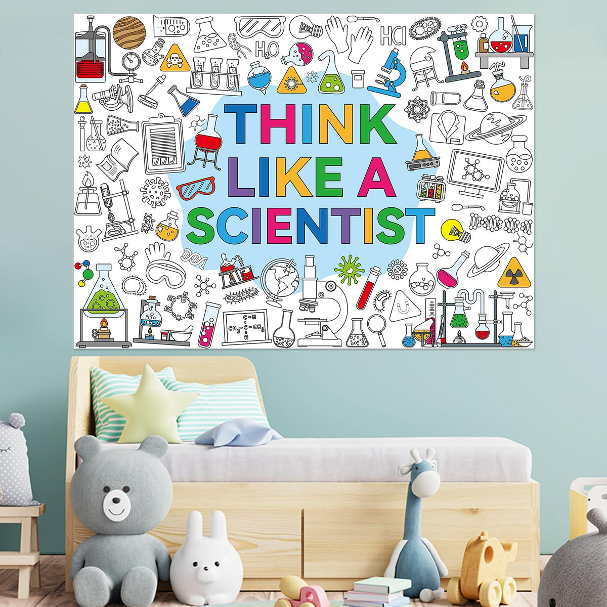 Naozinebi Science Giant Coloring Poster for Kids Giant Science Chemist ...