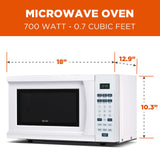 Commercial CHEF CHM770W Counter Top Microwave Oven, 0.7 Cubic Feet, White Commercial CHEF