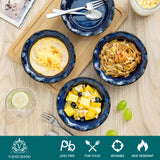 vancasso Mini Pie Pans Set of 6, 5.2 Inch Ceramic Deep Dish Pie Plates with Ruffled Edge for Baking, Microwave & Oven Safe, Blue vancasso