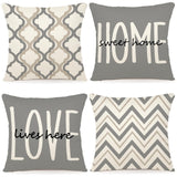 YCOLL Farmhouse Throw Pillow Covers 18x18 Set of 4 Rustic Linen Square Decorative Cushion Covers for Couch Sofa Bedroom Home Decor YCOLL