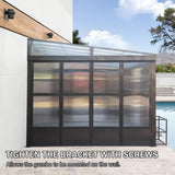 Domi 10x14FT Wall Mounted Sunroom Gazebo, Aluminum Enclosed Gazebo with 2 Lockable Sliding Doors,Sloping Polycarbonate Roof&Moveable PVC Screen, Outdoor Sun Room Lean to Gazebo for Deck Patio domi outdoor living