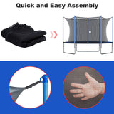 NONMON Trampoline Net Replacement for Straight 6 Pole, 14ft Trampoline Net Round Frame Safety Enclosure Net UV-Resistant Weather-Resistant Breathable Durable Net with Adjustable Straps(Net Only) NONMON