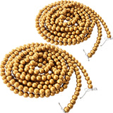 314 inch Christmas Wood Bead Garland,Gold Decorated with Christmas Tree Ornament,2 Pcs Farmhouse Bead Garland for Christmas Decoration Supplies(157 inch/1 Pcs) Eerrhhaq