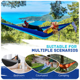 Camping Hammock Lightweight, Portable Hammocks Parachute Hammock with Two Tree Straps, Single or Double Travel Swing Nylon Camp Hammocks, Outdoor Essentials for Beach Backpacking Hiking, Blue PUPTILY