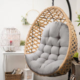 MQK Thick Egg Chair Cushion Replacement, Button Tufted Outdoor Swing Chair Cushion with High Elasticity PP Cotton and Skin-Friendly Fabric, Hanging Cushion for Patio Porch Furniture (Only Cushion) MQK