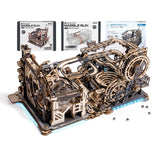 ROKR 3 in 1 Electric Wooden Marble Run, 3D Puzzles for Adults, Wood Model Building Toy Kits, Ideal Gift for Boys and Men ROKR
