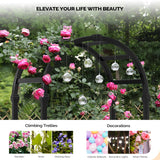 VINGLI Vinyl Garden Arbor, PVC Wedding Arch for Ceremony Party, Garden Trellis for Climbing Plants Outdoor, Arch Backdrop Stand for Garden, Backyard, Lawn (Black) VINGLI