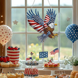 Bowetile Bald Eagle 5D Diamond Art Hanging Kits for Adults, American Flag Diamond Painting Window Pendant Kits, Special Shape Patriotism Gem Art Suncatchers Ornament for Home Garden Wall Decor Bowetile