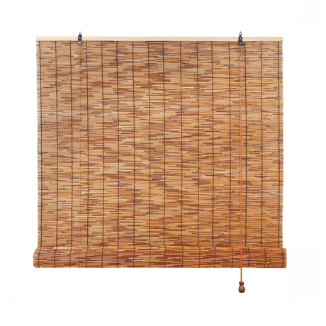 Retro Bamboo Shades 36" 47" 55" 60" 65" 72" 79" Bamboo Roll up Blinds Outdoor Brown Roller Window Shades with Lift Patio Blinds Roll up Shade Waterproof Bamboo Roman Shades for Home Privacy Curtain(W6 KaulaTrinx