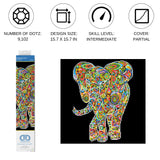 DIAMOND DOTZ Kaleidoscope Walk Elephant Diamond Painting Kits for Adults - Diamond Art Kits a Relaxing Creative Craft Kit with Dotz Gems 15.7" x15.7 DIAMOND DOTZ