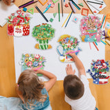 Chitidr 6 Pcs Seasonal Diamond Painting Kits 5d DIY Holiday Flowers Diamond Art Painting Hanging Signs for Spring Ventines Easter St. Patrick's Day Memorial Day Summer Wall Door Window Decor Chitidr