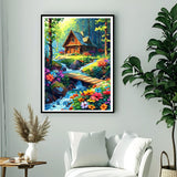 5D Diamond Painting Kits for Adults Beginners forest DIY Diamond Art Kits with Tools Full Drill Round Diamond Dots Craft paint by diamonds Gem Art for Home Wall Decor Gifts (16"x12") (DP1794) GCEOSINI