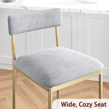 IDEALHOUSE Dining Table Set for 2, Counter Height Kitchen Table and Chairs, Bar Table Set with 2 Velvet Bar Stools, 3 Piece Dining Room Table Set for Small Space, Apartment, Gray Gold White IDEALHOUSE