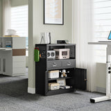 Yizosh Locking Cabinet with 2 Drawers, Metal Storage Cabinet with Locking Doors and Shelves - 41.3" Steel Lockable Storage Cabinet, Metal Cabinet for Home Office, Garage, School (Black) Yizosh