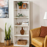 TnLoji 5-Shelf Bookcase with Adjustable Shelves, Open Storage Shelf, 11.65 x 24.88 x 71.42 Inches, for Living Room, Home Office, Dinning Room White TnLoji