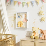 Alsonerbay Shadow Box Frame 11 x 14, Wood Shadow Box Display Case with Linen Back and Twist Shape Door, Pet Memorial Shadow Box for Memorabilia Picture Medals Bouquet (White, 11x14) Alsonerbay