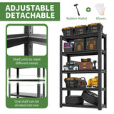 VIYET 72" H Garage Shelving, Garage Shelves Heavy Duty, 5 Tier Adjustable Garage Storage Shelves for Warehouse, Basement, Workshop, Kitchen, Require Assembly, 16''D*36''W*72''H, Black VIYET