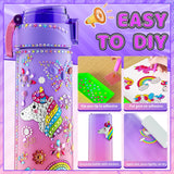 Decorate Your Own Water Bottle Kits for Girls Age 4-12, Unicorn Toys for Girls Age 4-6 Painting Crafts Kit, Clay Beads Bracelet Making Kit, Birthday Gifts Toys for Ages 6-12 (Unicorn) BOOH