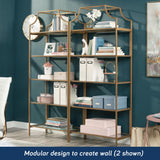 Sauder International Lux Bookcase/ book shelf, Satin Gold finish Sauder