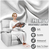 LAFWELL Rocking Recliner Chair, Massage Rocker Recliner Chair with Vibration Massage and Heat, 360° Swivel Recliner Chairs, Living Room, Bedroom, Nursery, RV, Grey LAFWELL