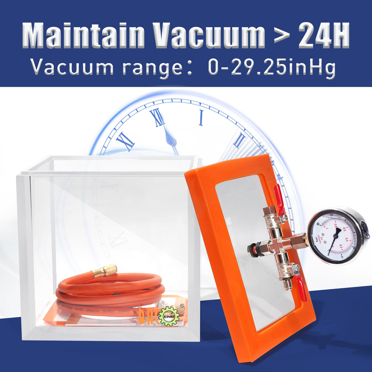 BACOENG 2 Gallon Vacuum Chamber, Acrylic Degassing Chamber Kit for Resin, Silicone and Epoxies BACOENG